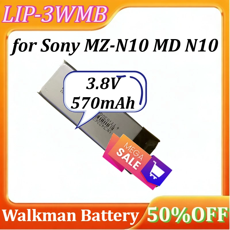 

New LIP-3WMB for Sony MZ-N10 MD N10 Rechargeable Walkman Battery 3.8V 570mAh