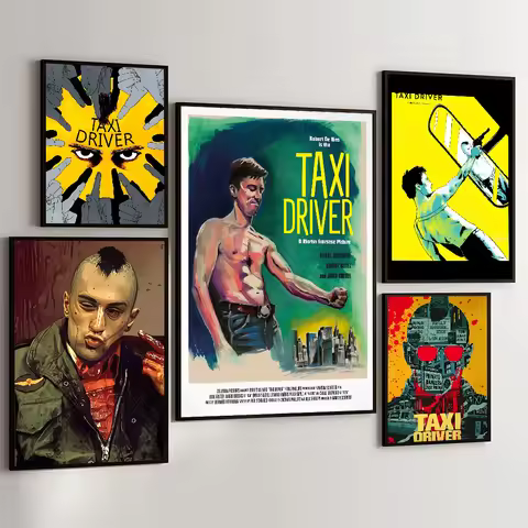 Taxi Driver Movie Classic Movie Posters Waterproof Paper Sticker Coffee House Bar Decor Art Wall Stickers