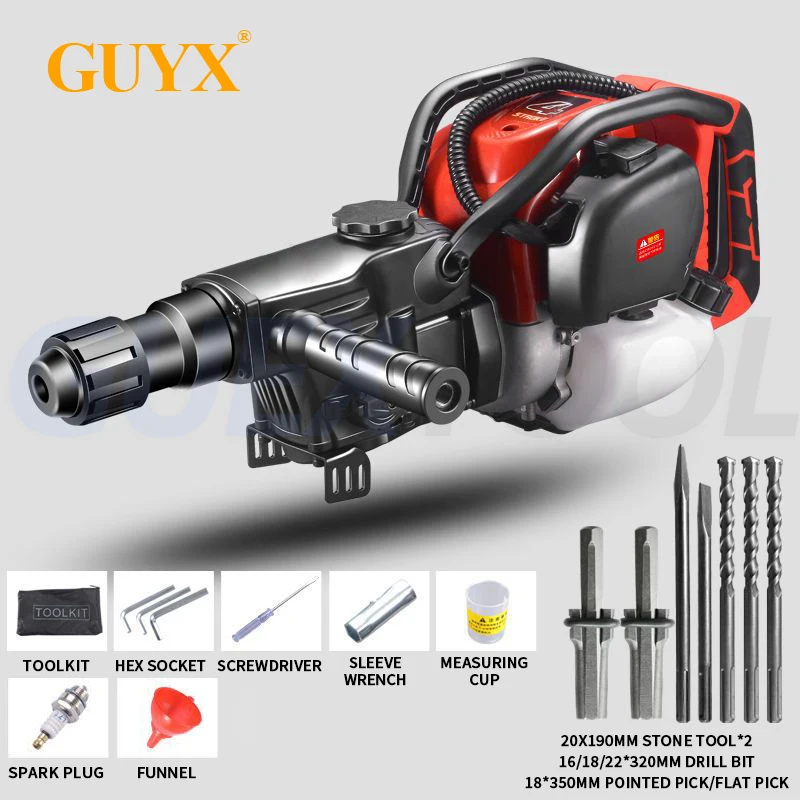 

Four Stroke Gasoline Hammer Drill 52CC Portable Rock Drill High-Power Impact Drill Pit Excavation Crushing And Drilling