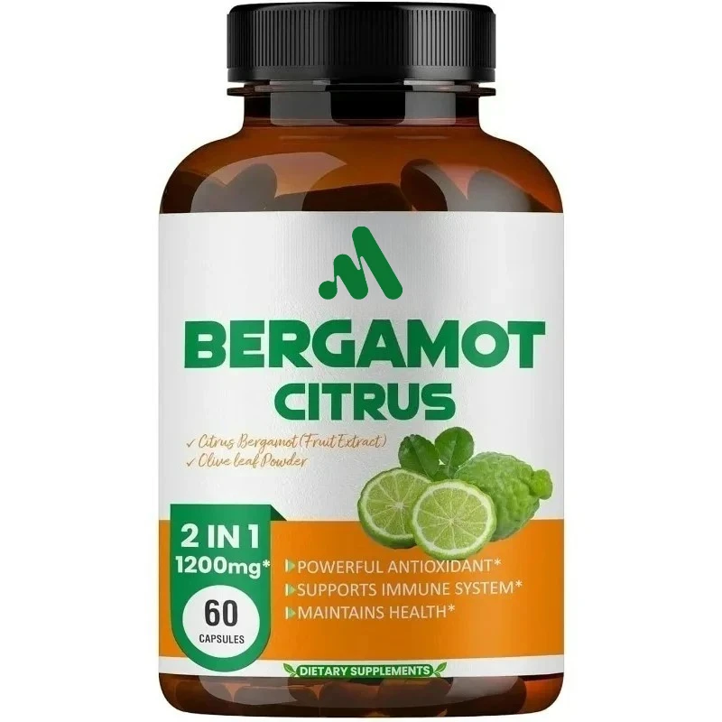 

Добавка цитрусового и бергамота, содержащая порошку оливкового листа и экстракта фруктов бергамота - 60 капсул