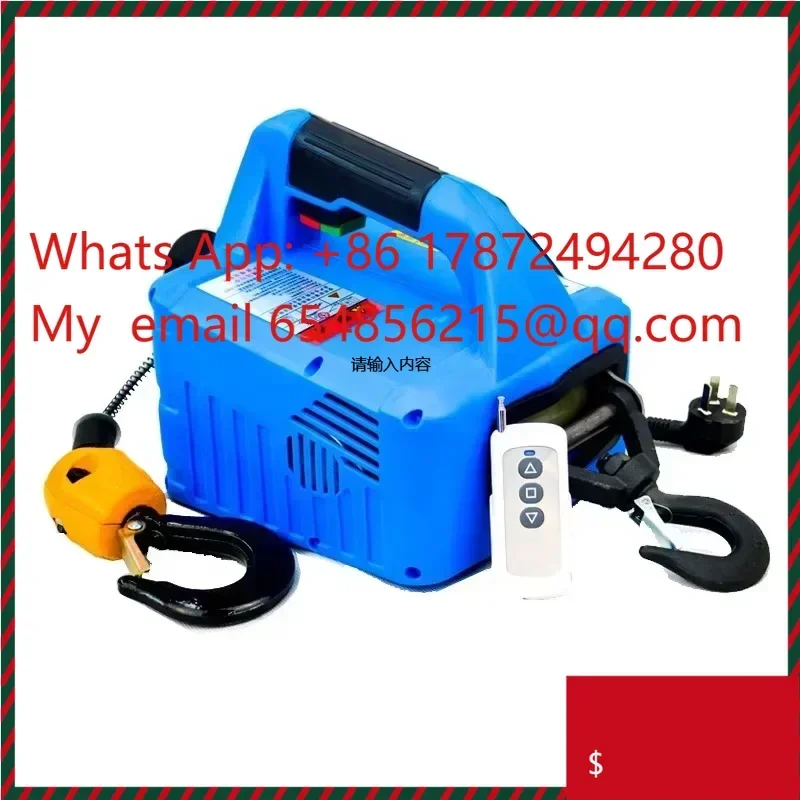 Portable Electric Hoist Winch 220LB Lift Crane with Remote Control 110 Volt Wireless Hoist Crane for Home Use