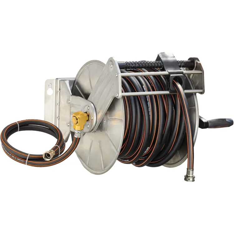 Stainless Steel Garden Hose Reel with 5/8