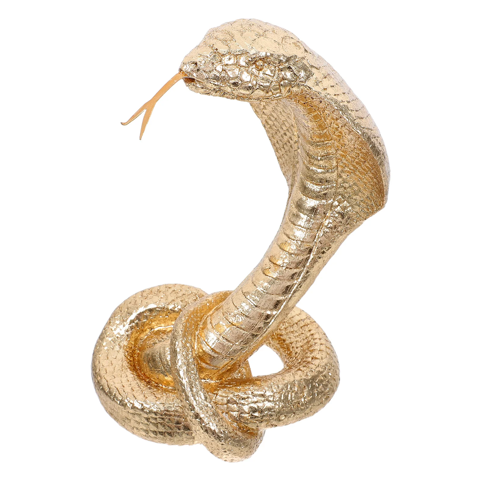 

20Cm Resin Snake Sculpture Gold Finish Statement Piece for Indoor Outdoor Decor Feng Shui Lucky Decoration Ornament