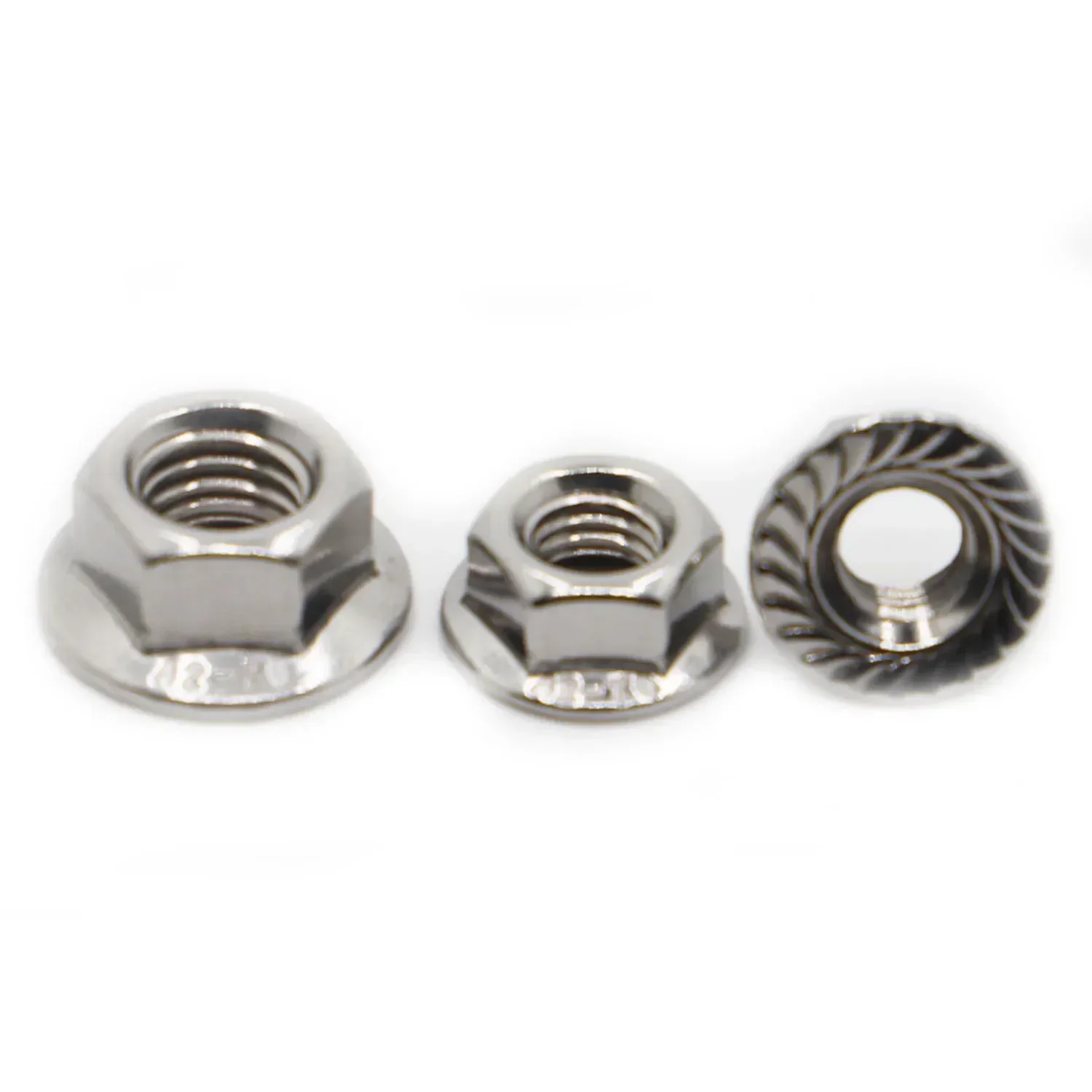 M3 M4 M5 M6 M8 M10 M12 DIN6923 304 Stainless Steel Hexagon Hex Head Serrated Spinlock Flange Lock Nut