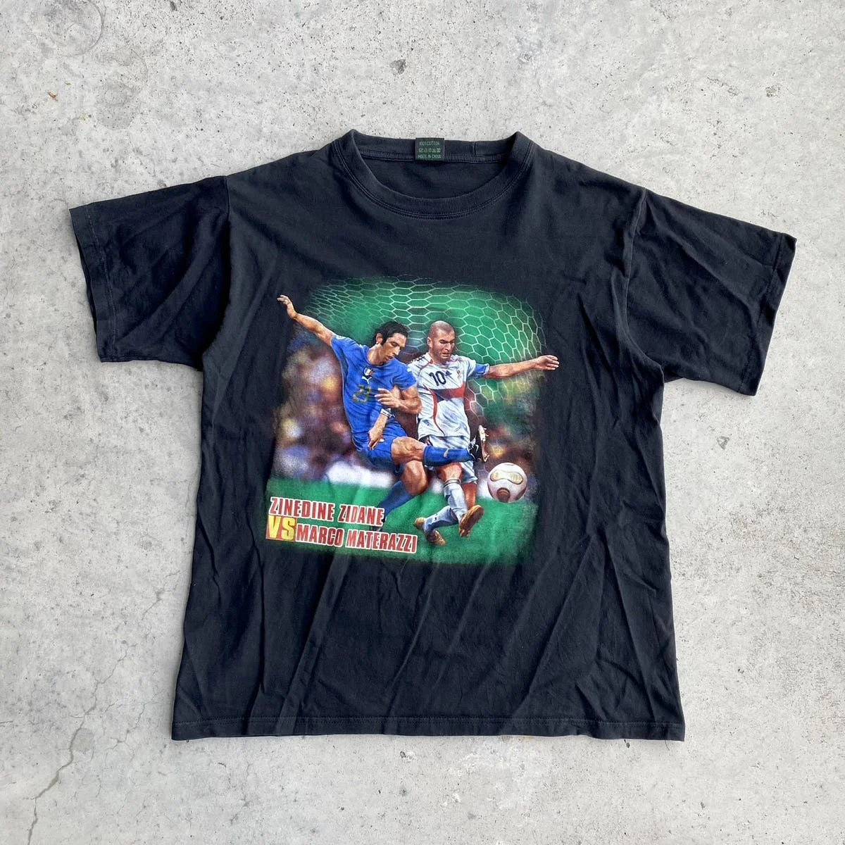 Vintage Zidane vs Materazzi France Italy Soccer Tee