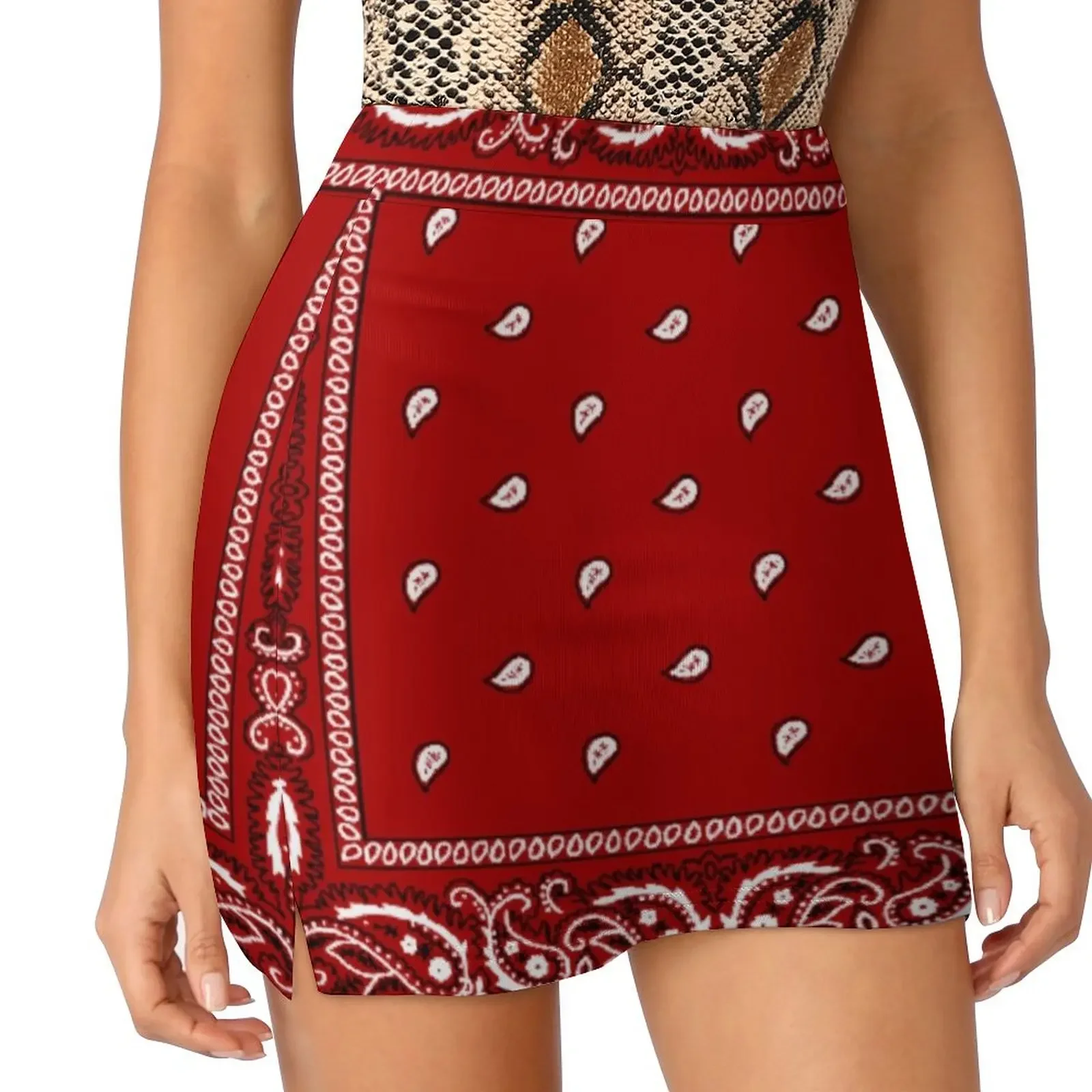 

Bandanna Red Mini Skirt chic and elegant woman skirt School uniform