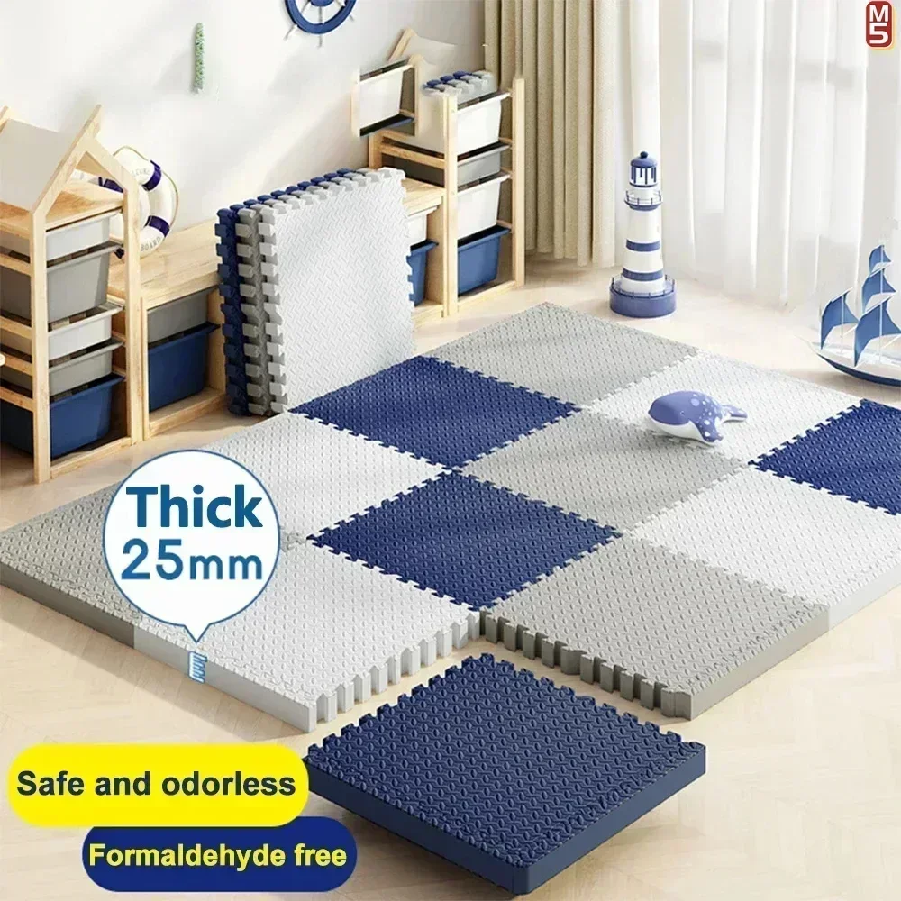 2.5cm/8Pcs Thick Nonslip Baby Crawling Play Mat Soundproof Puzzle Gym Mat for Children\'s Room and Eco-Friendly Puzzle Mat