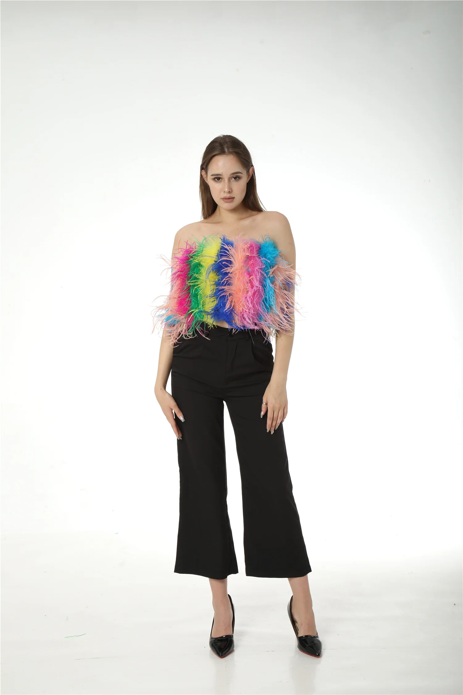 Natural Ostrich Feather Tube Top, Furry Flufffy, Backless Wrap Top, 2023 Breast, 220620, 2023, 230415, 210701