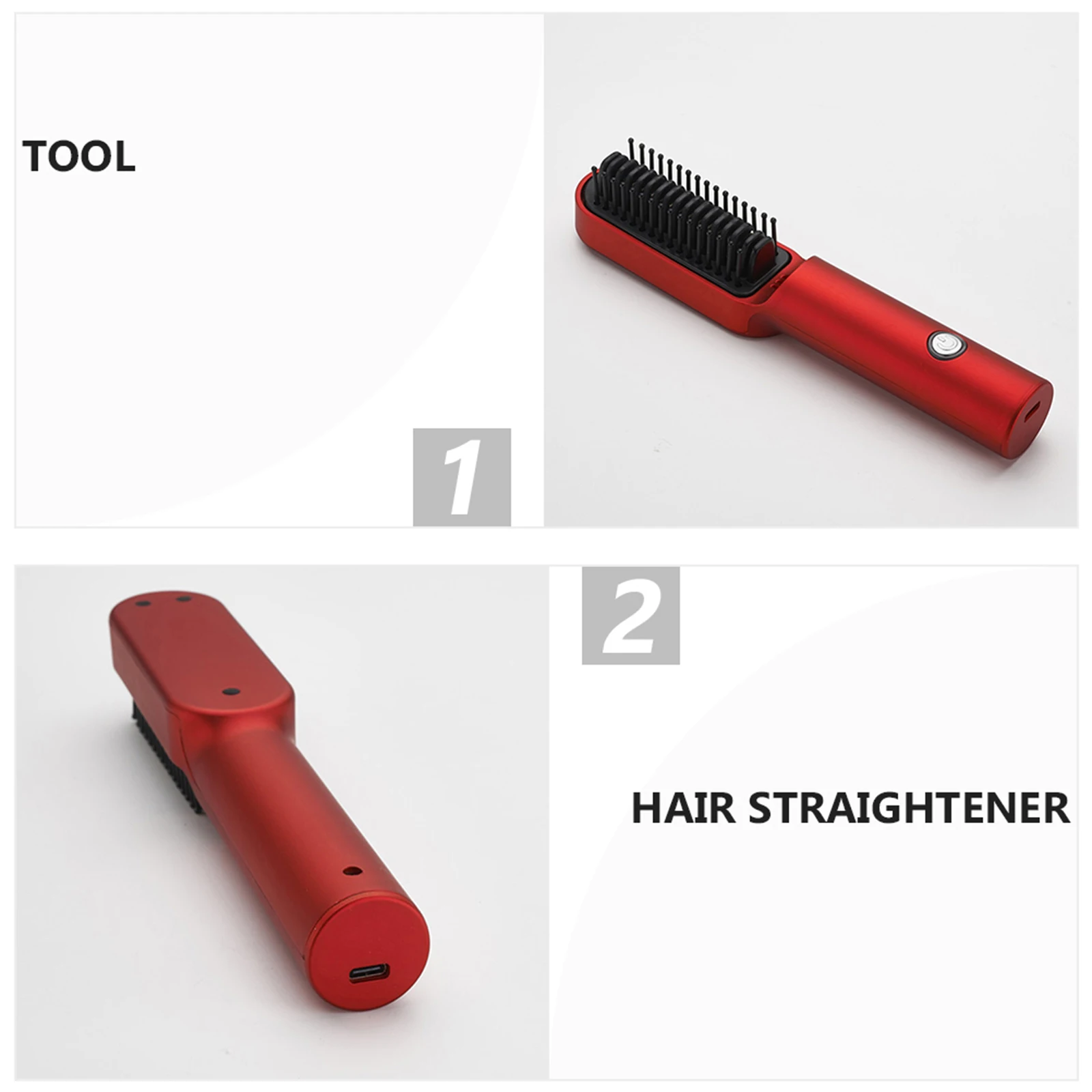

Professional ABS Hair Straightening Comb Travel Cordless Rechargeable Anti scald 360 Degree Heat Insulation Frizz Reduction