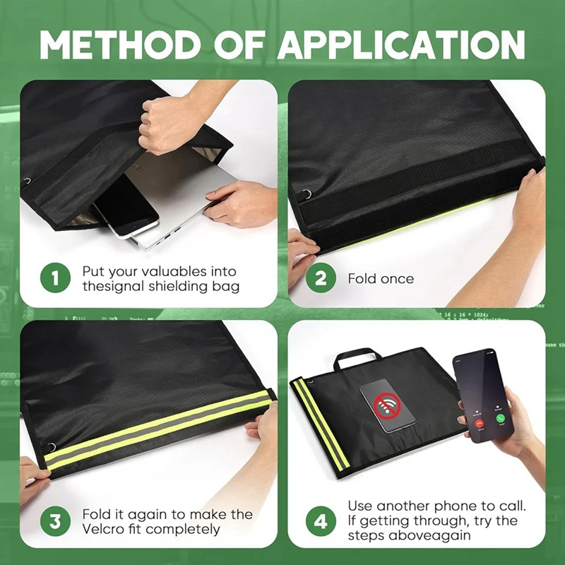 AEE7-Faradays Bag For Phones, 3 Pack Faraday Bags EMP Proof For Laptops, Tablets And Car Keys, Faraday Key Fob Protector