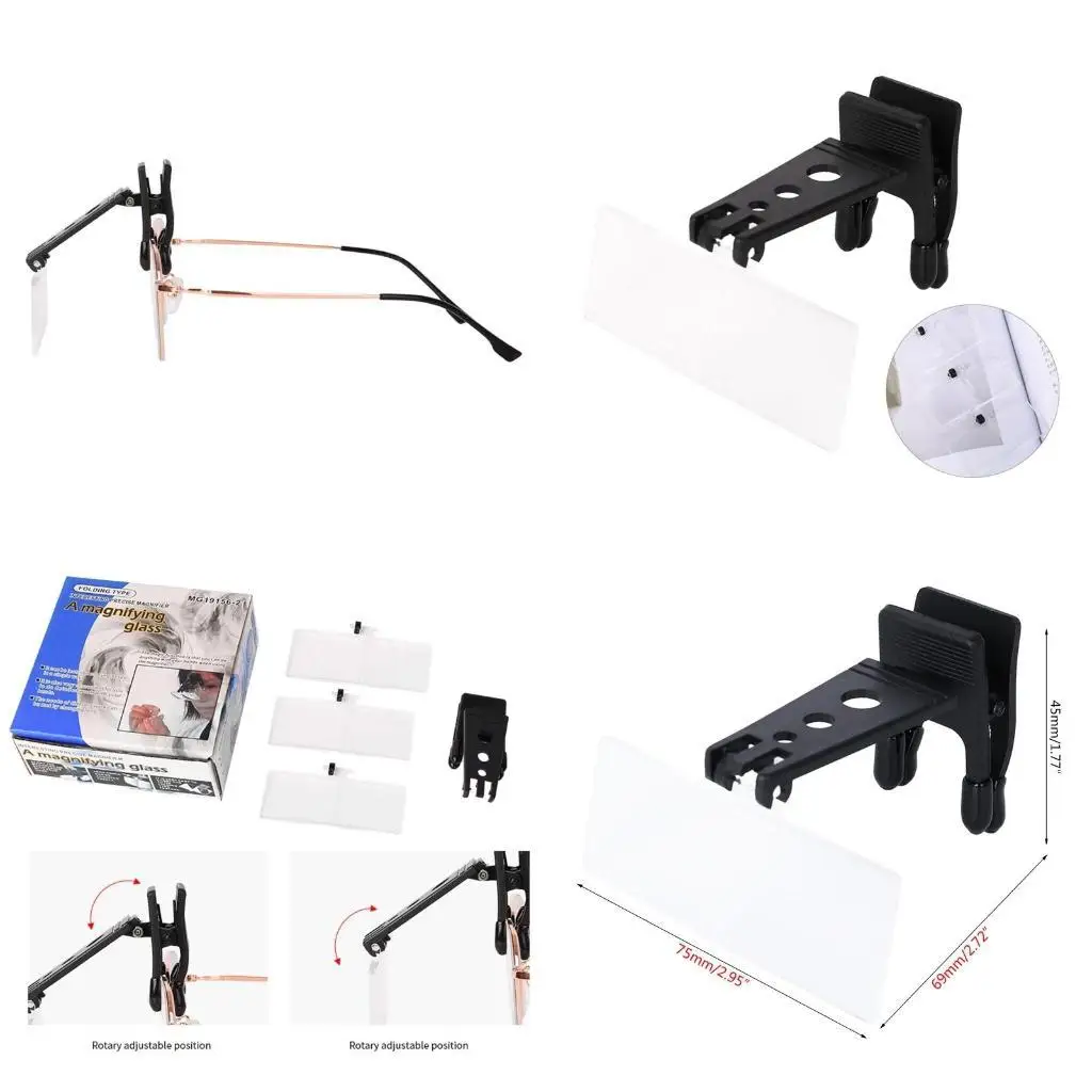 

652f 1,5x 2,5x 3,5x увеличительное стекло с зажимом с зажимом для зажима без увеличения на шлаковых складах для увеличения для