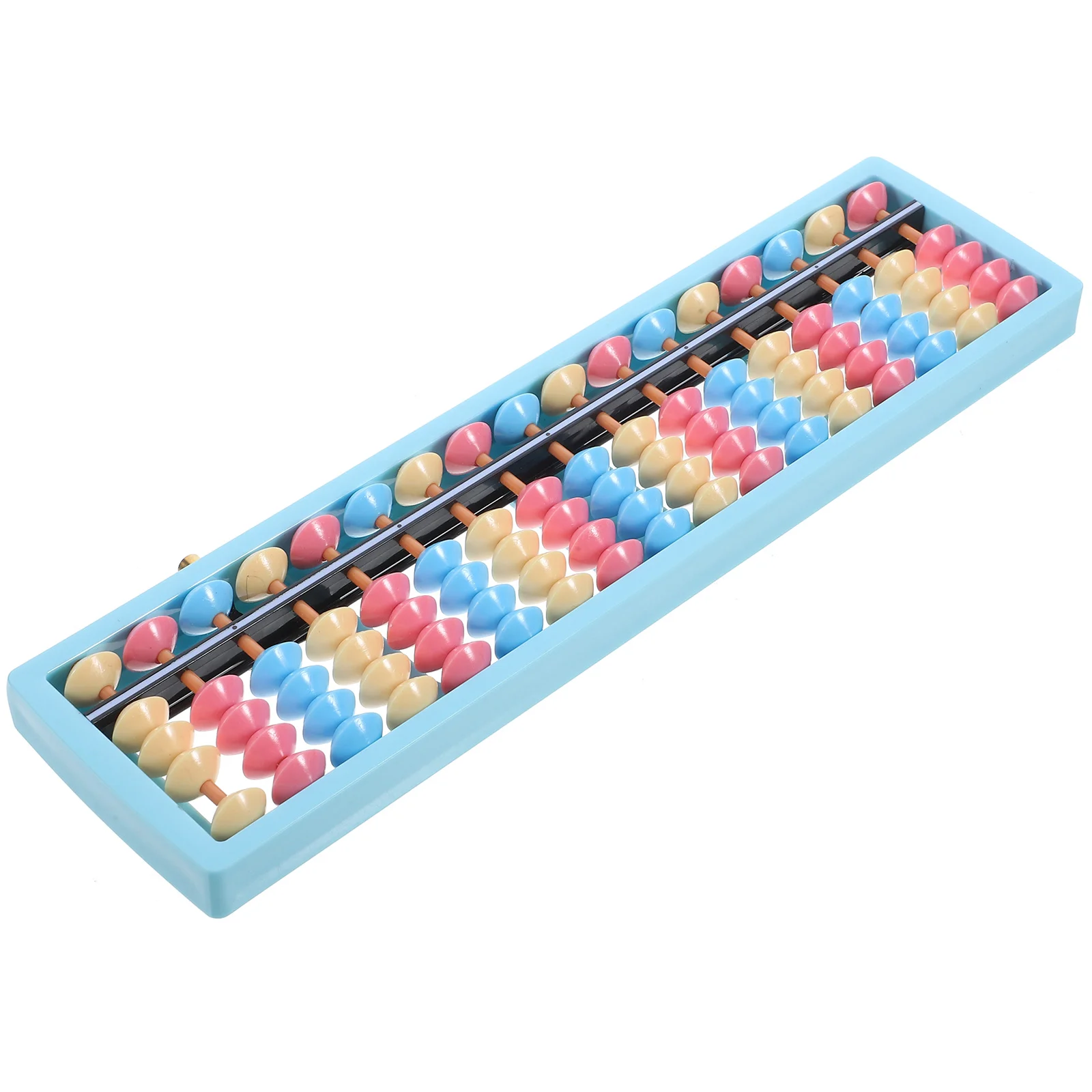 Abacus 17- Rod Chinese Educational Toy Vintage for Plastic Sky-blue Bead Auspicious Adorn Calculating Student