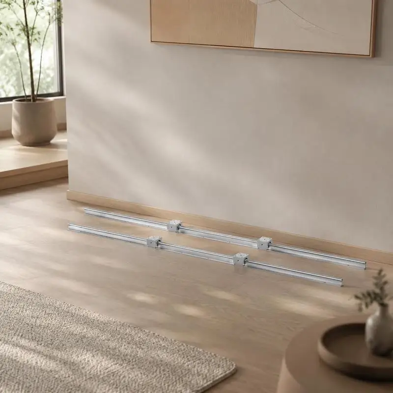 Guide linéaire, rail linéaire, 2 pièces. Rail de guidage en acier au carbone et aluminium SBR16-1500mm avec 4 pièces. Blocs coulissants SBR16UU, roulement linéaire, bloc de roulement, pièces CNC pour imprimantes 3D, machines de fraisage/tournage