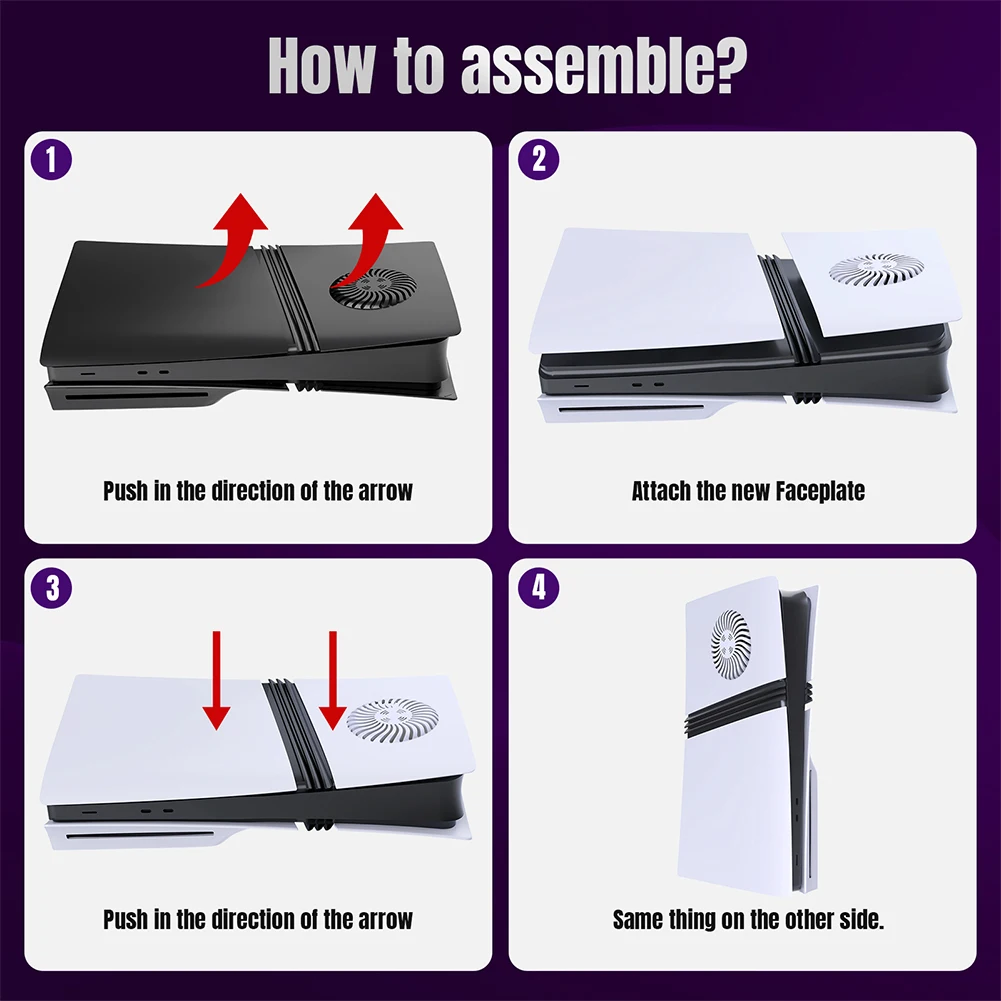 Plaque frontale de Console PS5 Pro, coque rigide en plastique, panneaux de couverture de Console, remplacement de protection pour PlayStation 5 Pro