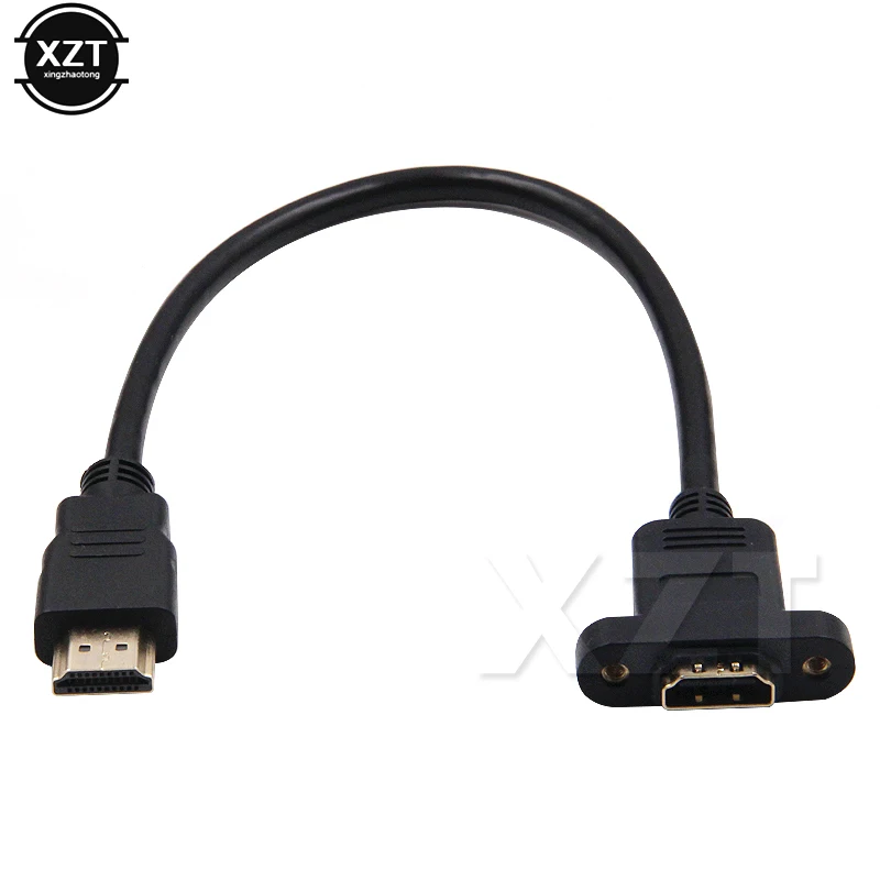 

30cm Plated HDMI-Compatible Extension Cable Male to Female With Screw Panel Mount V1.4 For 1080P PSP HDTV 0.3M/0.6M/1.0M/1.5M