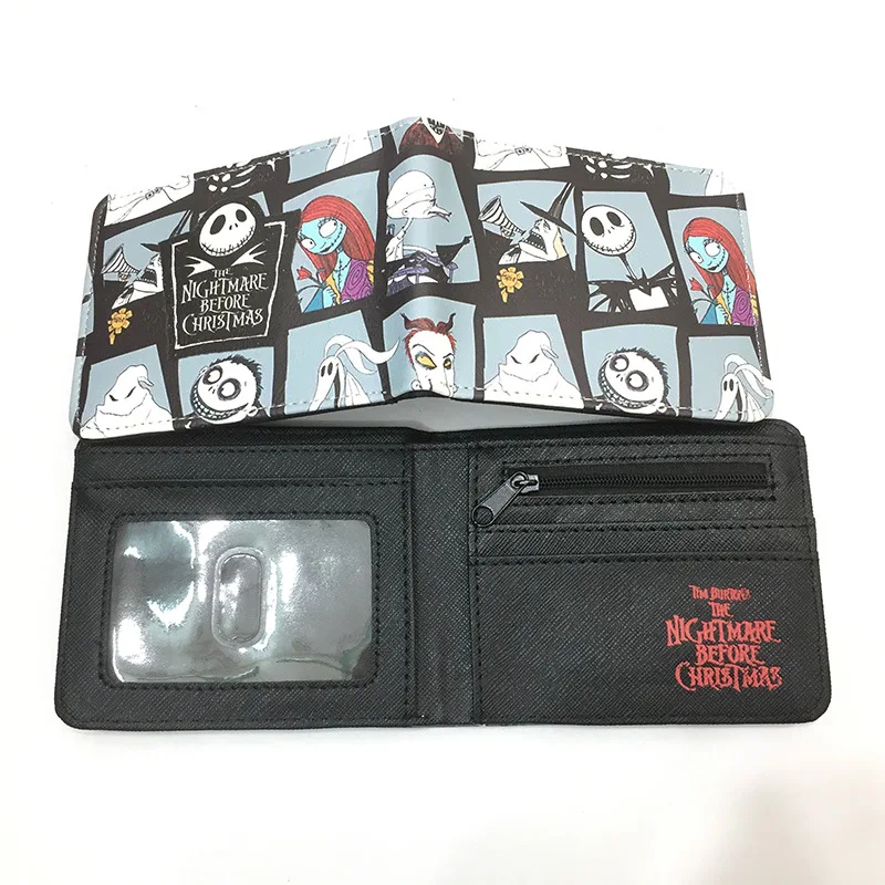 Disney Nightmare Before Christmas Wallet Jack Sally Movie Animation Figures Multi Function Leather Money Bag Kid Men Women Gifts