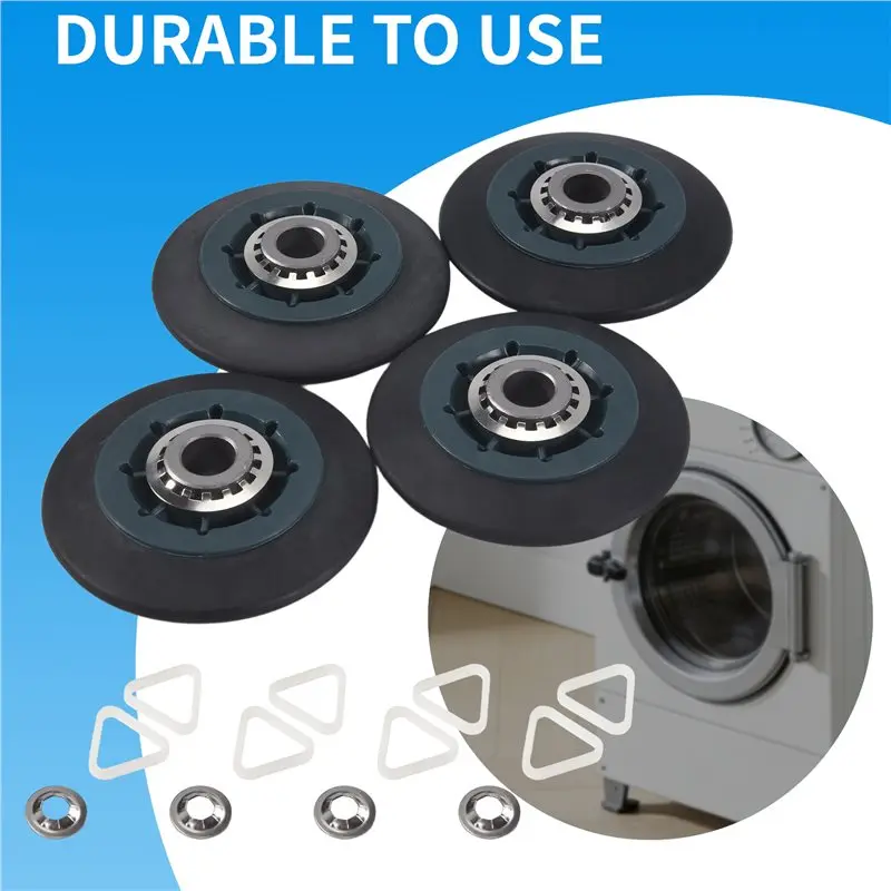 Essential Top 4Pack W10314173 Dryer Drum Roller Replacement For Dryer Compatible With WPW10314173 Roller Drum Support Kit Dryer