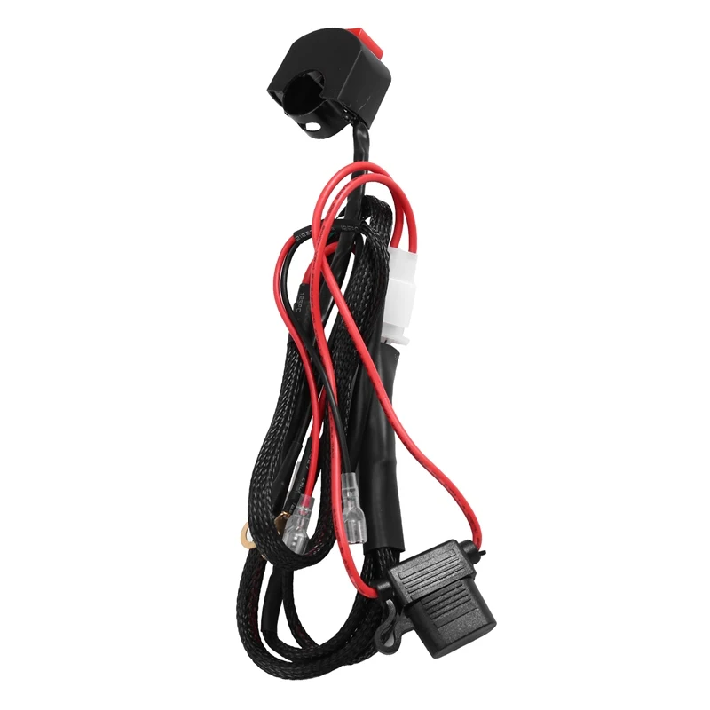 

LED Light Bar Wiring Harness Motorcycle Handlebar Switch Harness for Headlight Driving Fog Lights Auxiliary 1 Lead