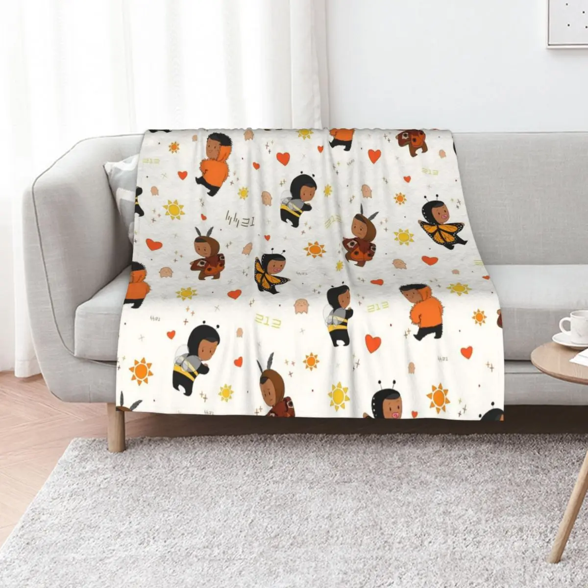 Bug Battalion Scatter Print Throw Blanket Designers Weighted Baby wednesday Luxury Throw Soft Beds Blankets