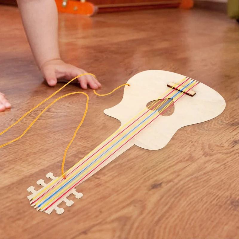 10 pezzi miniature dipingono il pacchetto di materiale artigianale per bambini produzione di asilo pittura i tuoi mestieri di chitarra per bambini in legno