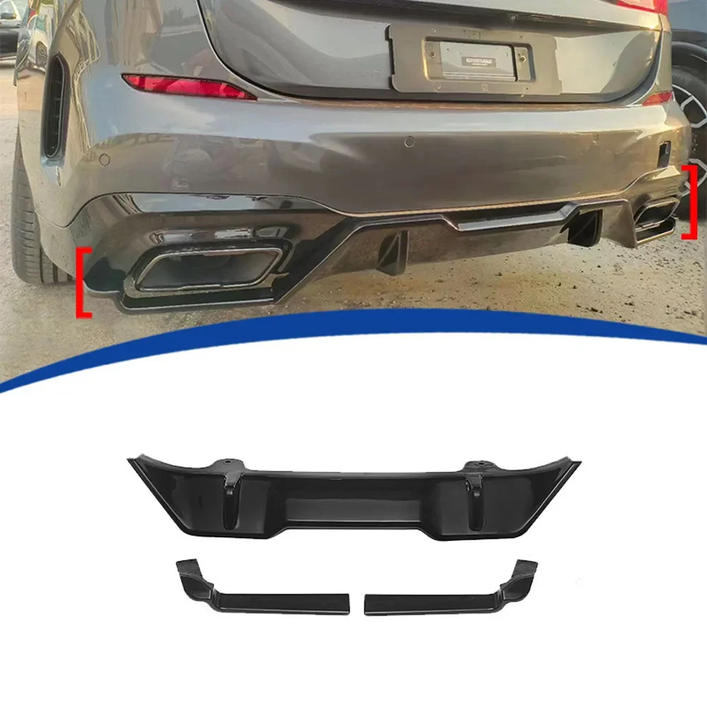 

For BMW 2021-2024 2 Series F44 3-segment Car Rear Bumper Diffuser Lip Splitters Spoiler