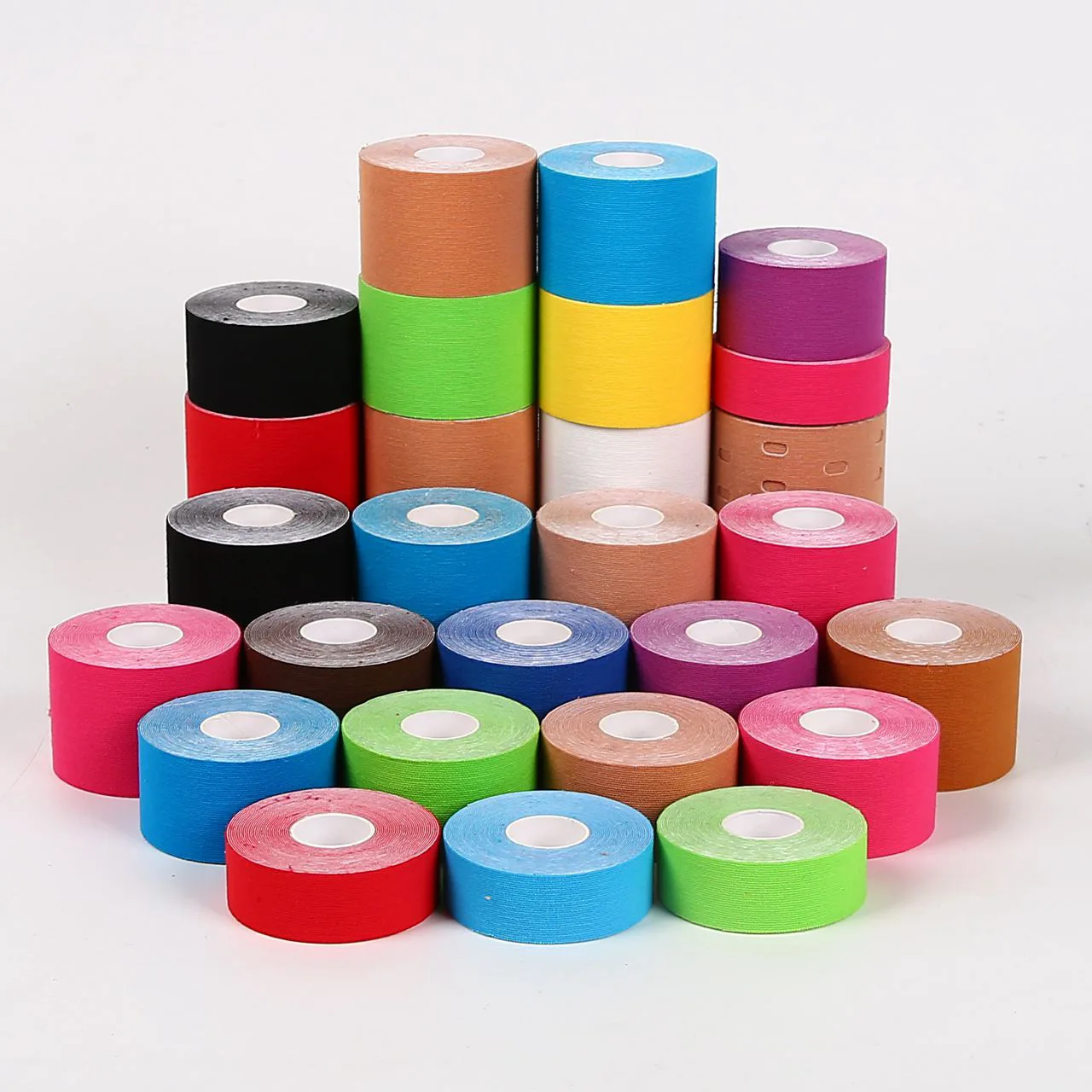 Mixed-color four-roll muscle effect tape, elastic sports support gear, muscle effect patch, sports injury prevention, 2.5cm