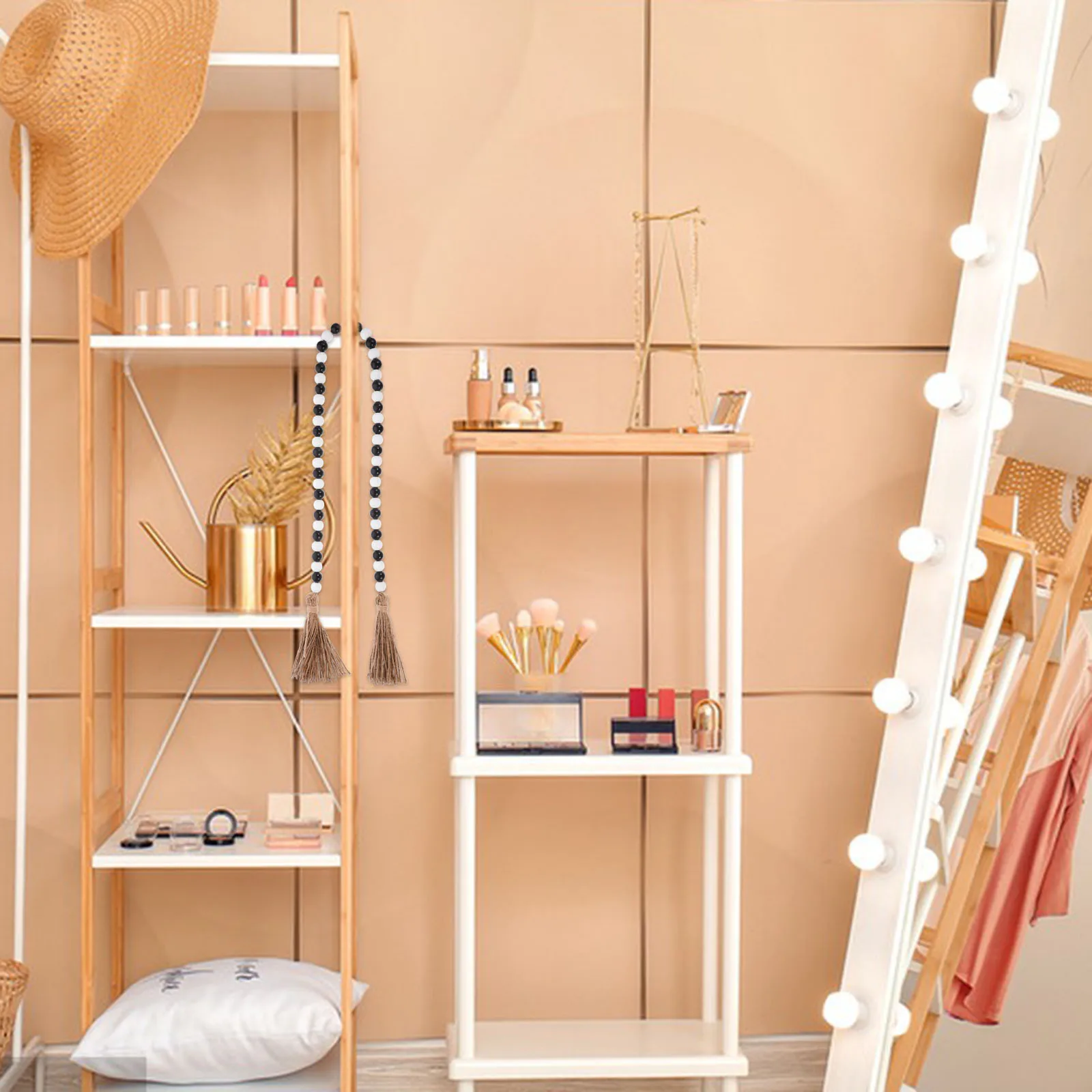 

Hanging Beaded Decoration Wood Beads String Rustic Home Decor Rustic Bead Garlands Beaded Garlands Plain Beads Garland