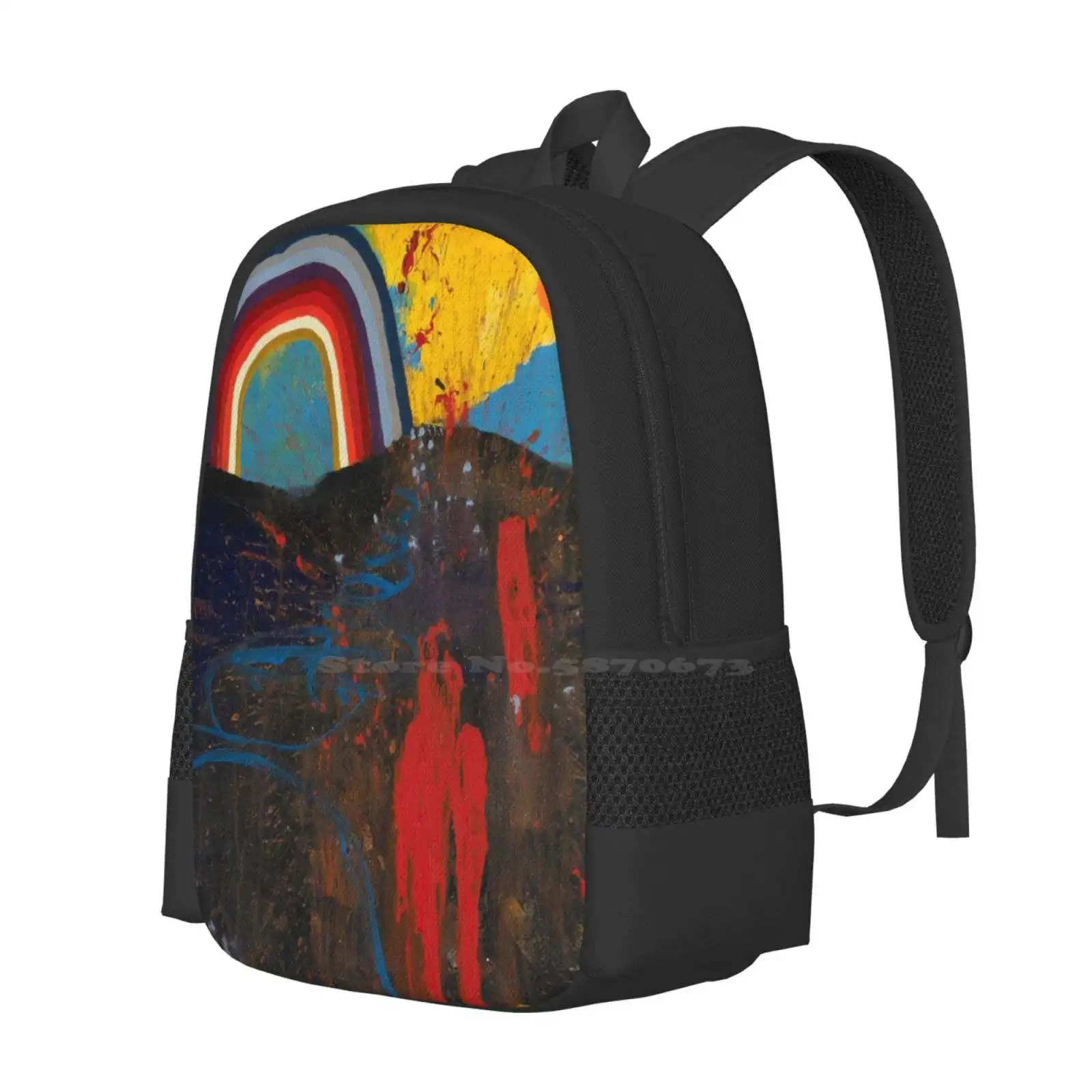 Number 2 (Rainbow Series) Hot Sale Schoolbag Backpack Fashion Bags Rainbow Colour Sky Red Landscape Urbanabstract