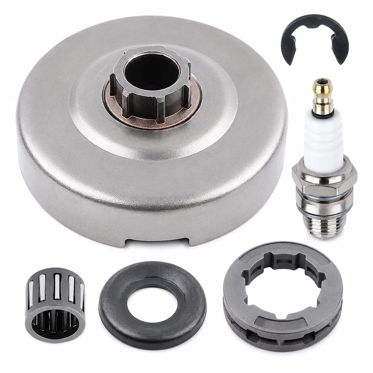 6in1 Sprocket Kit Parts For Jonsered 2172 2171 2165 2163 2071 2065 2063 Chainsaw Clutch Drum+Sprocket+Spark Plug Oregon 106593X