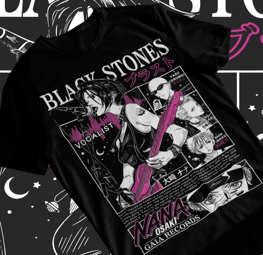 Nana Osaki Black Stones Girl Kawaii T-Shirt Manga Anime Graphic Soft Tee