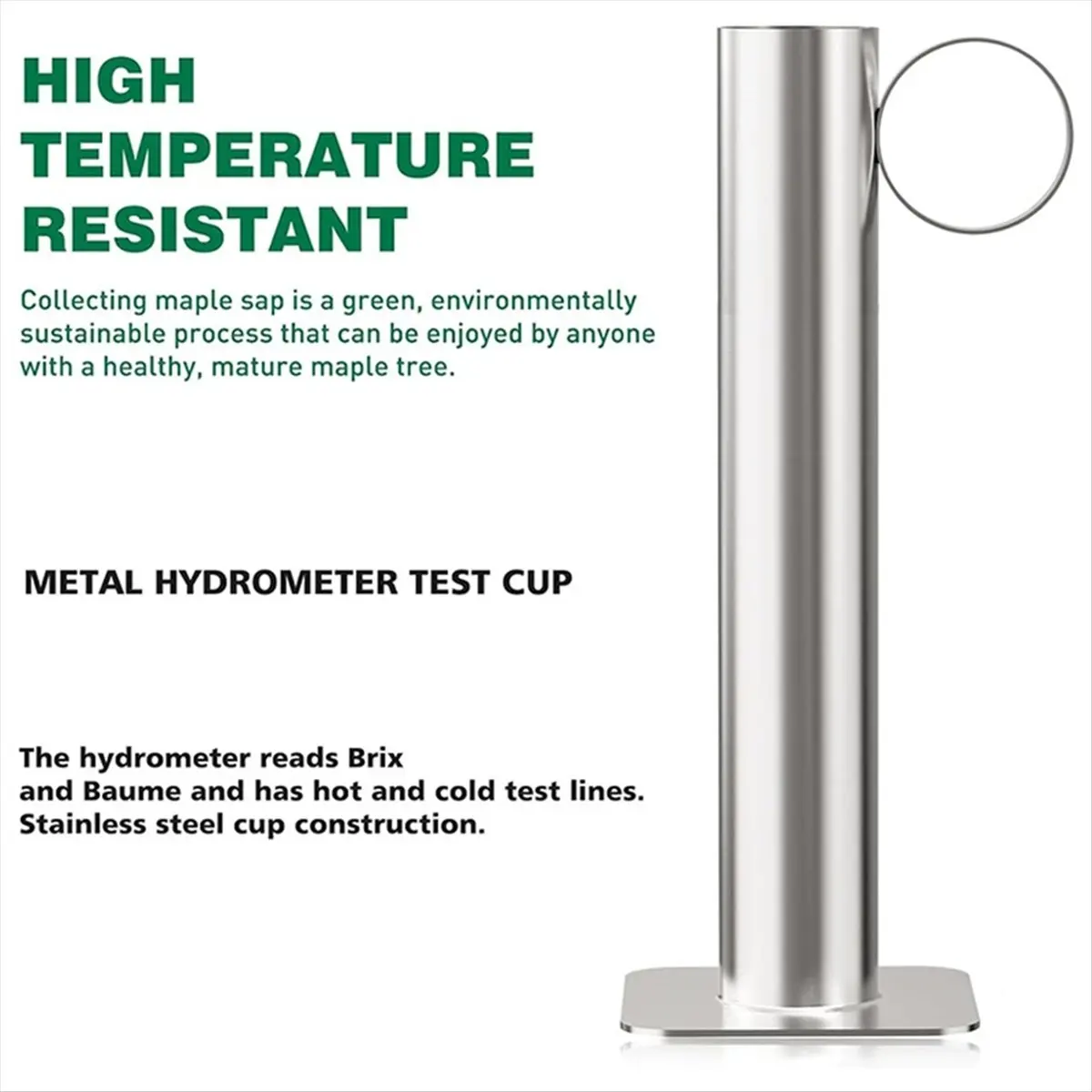 LUCK Hydrometer Test Cup Kit - Maple Syrup Density Kit, Baume and Scale, Stainless Steel Maple Syrup Kit