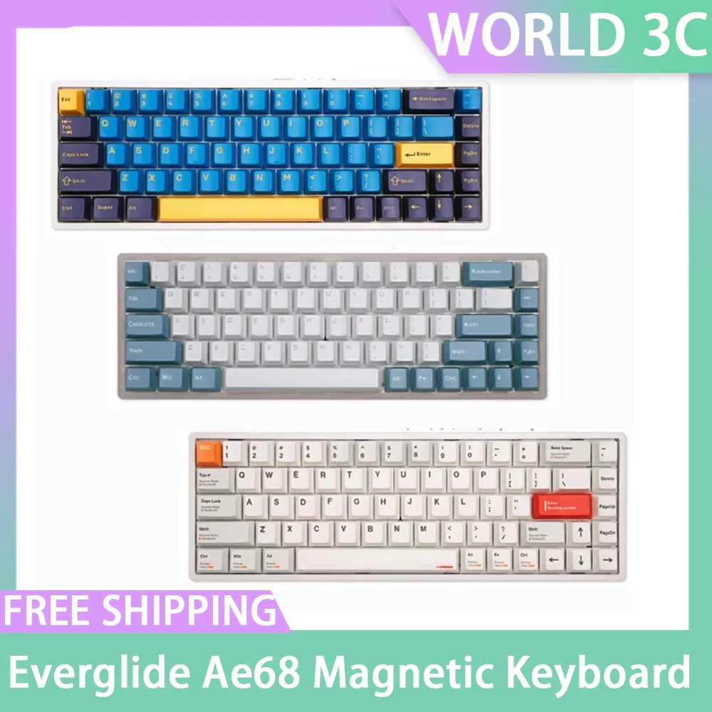 Everglide Ae68 Magnetic Switch Keyboard 8k RT Wired ABS Fearless Contract Valorant Mechanical Gaming Keyboard