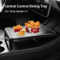 Vassoio da pranzo per Tesla Model 3 Y Central Control Plate Board Center Console Drink Fast Food Table Holder accessori per auto 2021-2023