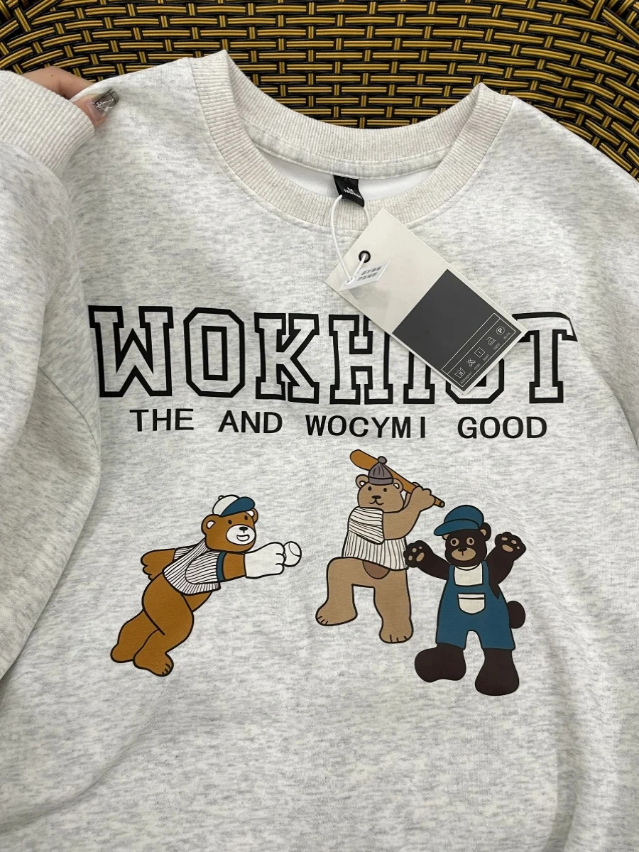 

Street Sle Cartoon Hoodie ex Spring Autumn Outerwear Big Brand Tagl High Street Trendy Youth Loose Fit Printed Sweat...