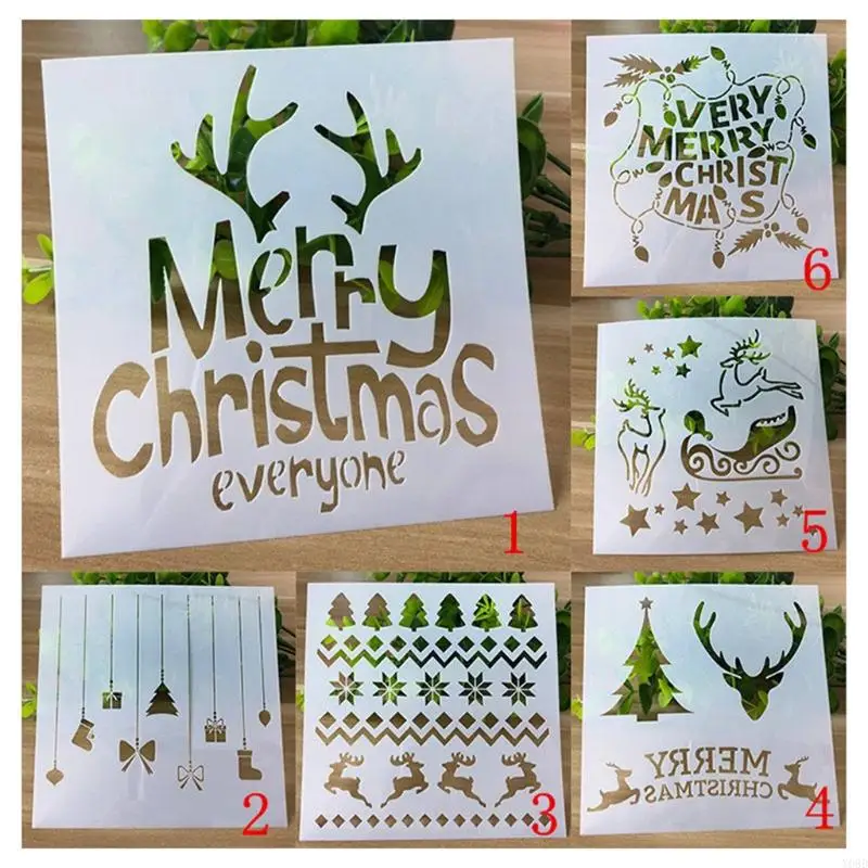 Y08D Christmas Wedding Cake Stencil Decorating Templates Gift for Baking Lover Gift