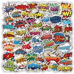 10/30/50/100pcs Funny Slogan BAM POW WOW Motivational phrase Stickers for Phone Laptop Helmet Cartoon Waterproof Classic Sticker
