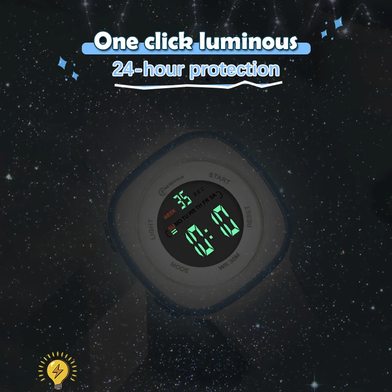 UTHAI CE151 Student Children's Watch Night Light Electronic Watch Multi functional Waterproof LED Alarm Clock Timer Watch