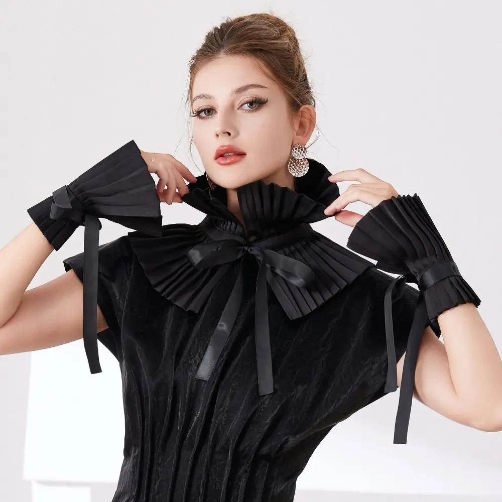 Chic Detachable Lace Collar Medieval Style Vintage Fake Collar Opera Victorian Costume Ruffled Collar Photo Props