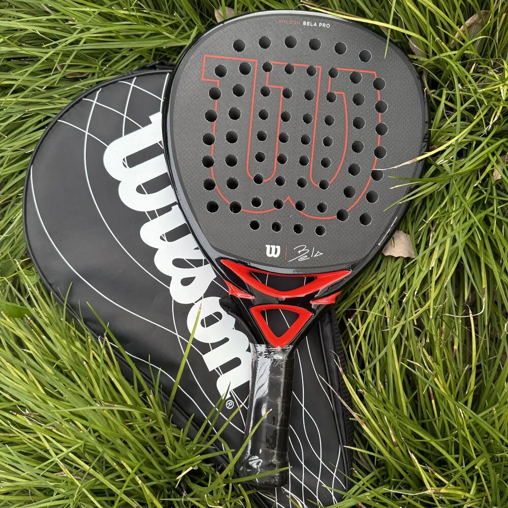 

Wilson Professional Tennis Rackets Carbon Fibre Surface Diamond Shape with Eva Memory Flex Foam Core Padel Tennis Racquets
