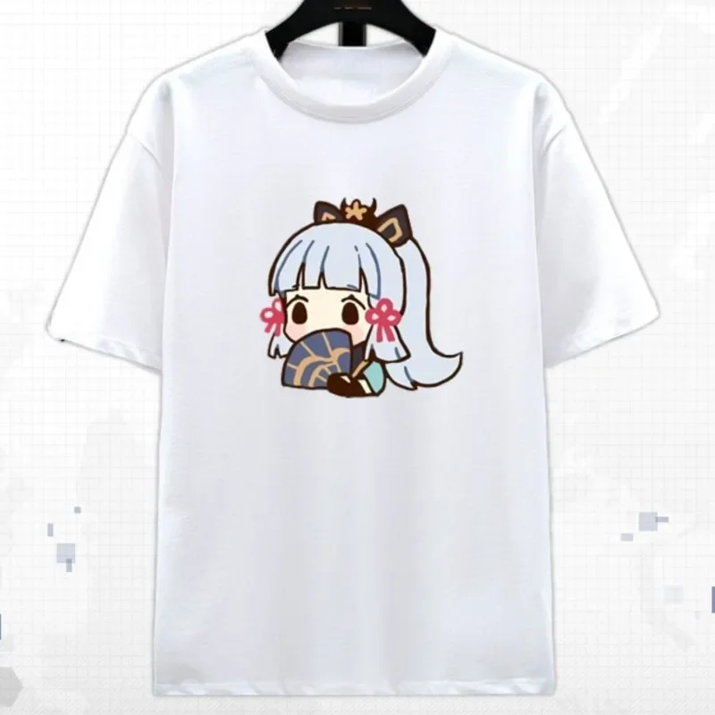 Cute Genshin Impact Game Character Yae Miko Kamisato Ayaka T-shirt  Hot Game Fans Otaku Unsex Tshirt Summer Soft Fasnhion Tees