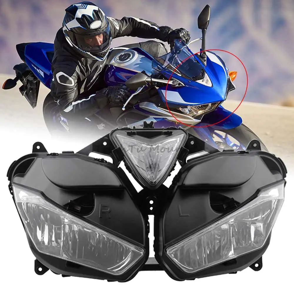For Yamaha YZF-R25 YZF R25 YZF R3 2014-2018 Motorcycle Front Headlight Assembly Housing Cover Waterproof ABS Head Light Shell