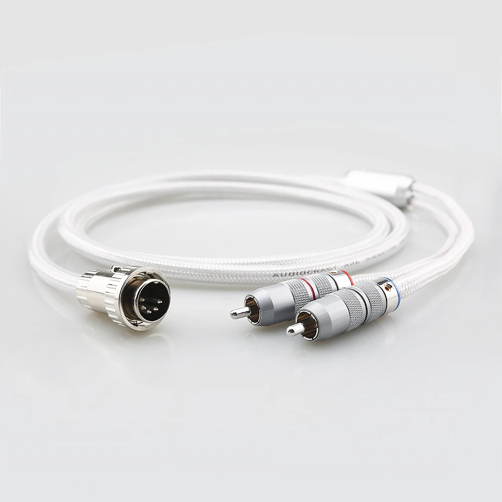 4-Pin 5 Pin Din Twist Locking Connector to Stereo 2 X RCA Plugs Naim HiFi Audio Cable Phono OFC Silver Plated Cable