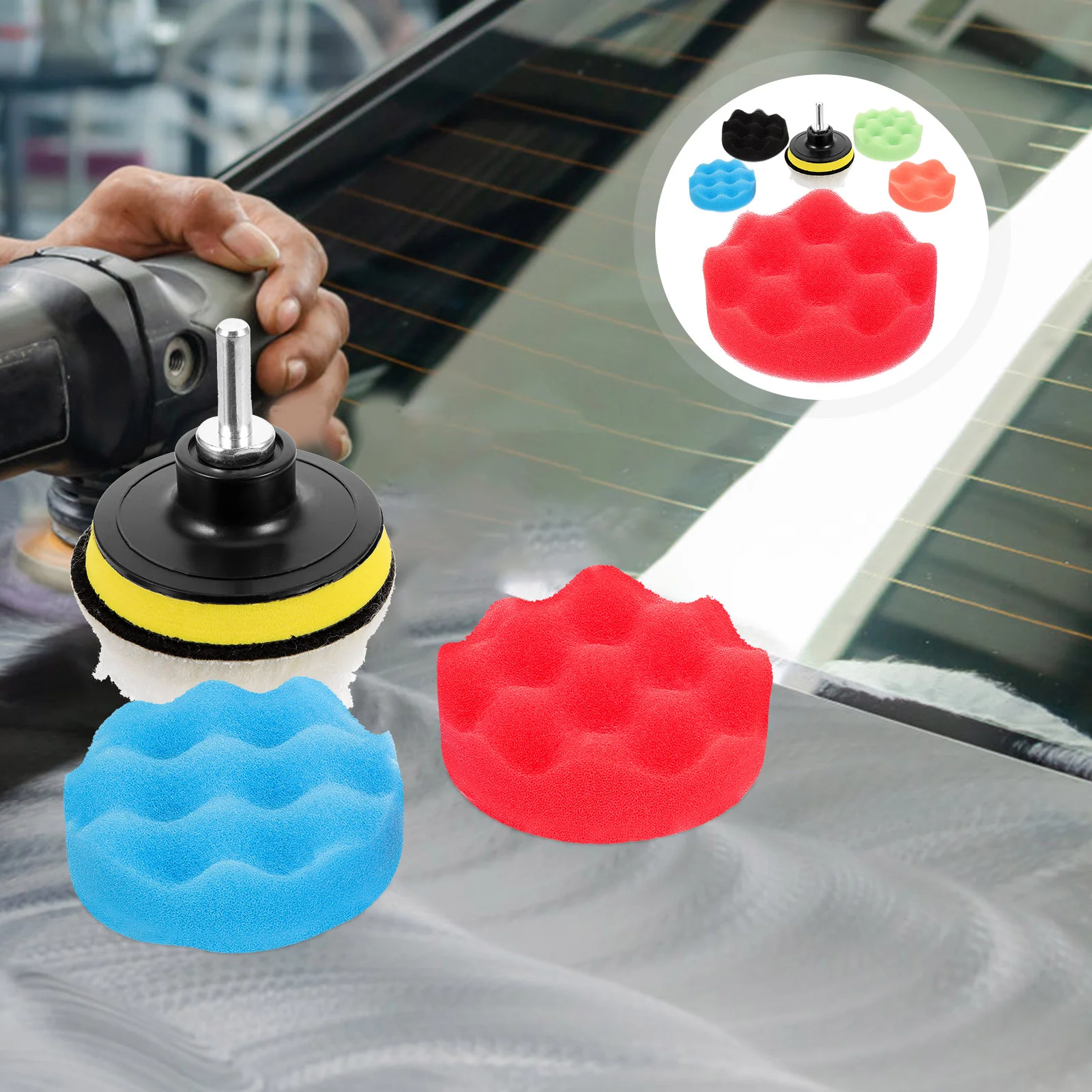 

Car Wash Sponges Washing Pad Accessories Buffer Drill Attachment Polishing Wheel for Boat Waxing Metal Pads Kit