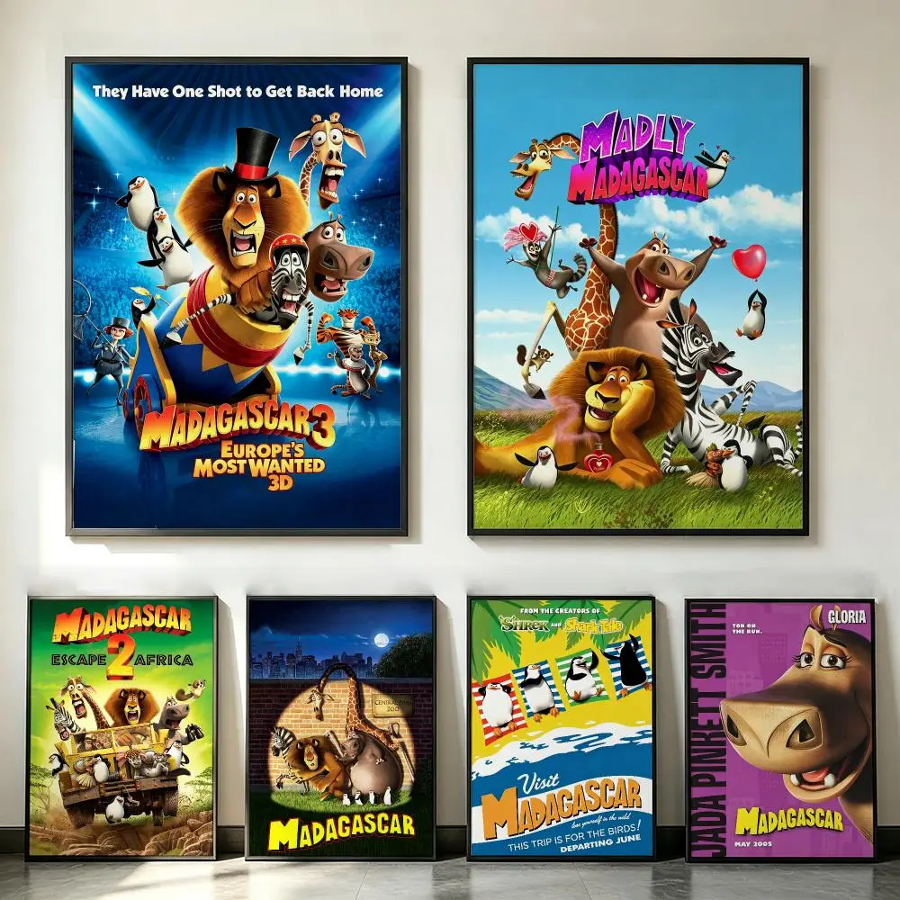 movie Madagascar Poster Poster HD Trendy SelfAdhesive Wall Art Print For Living Room Bedroom Dorm Office Home Gift