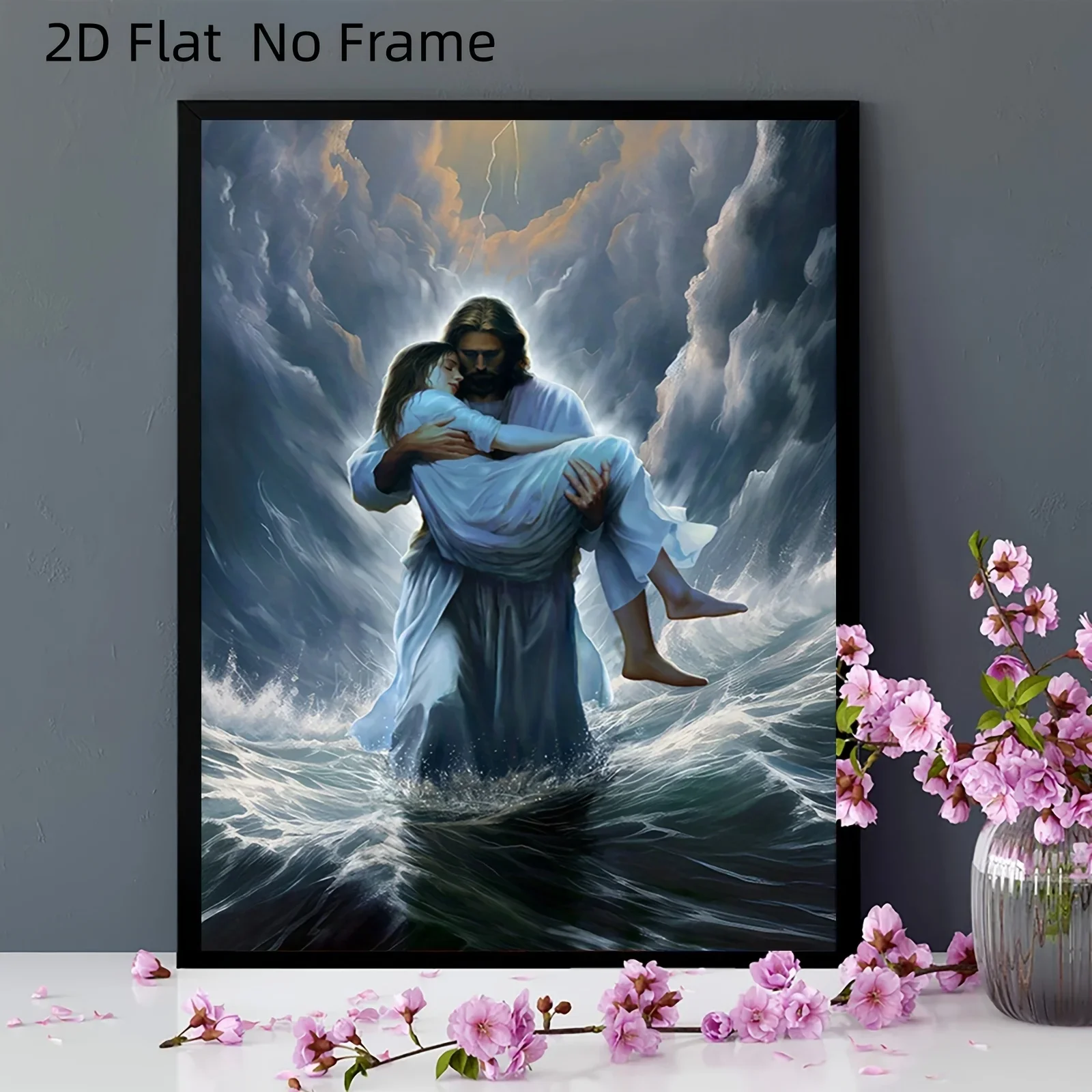 1pc Canvas Painting, Religion, Late Saint Art, Savior, I Will Save You, Interesting Creative Canvas Painting Wall Decoration,