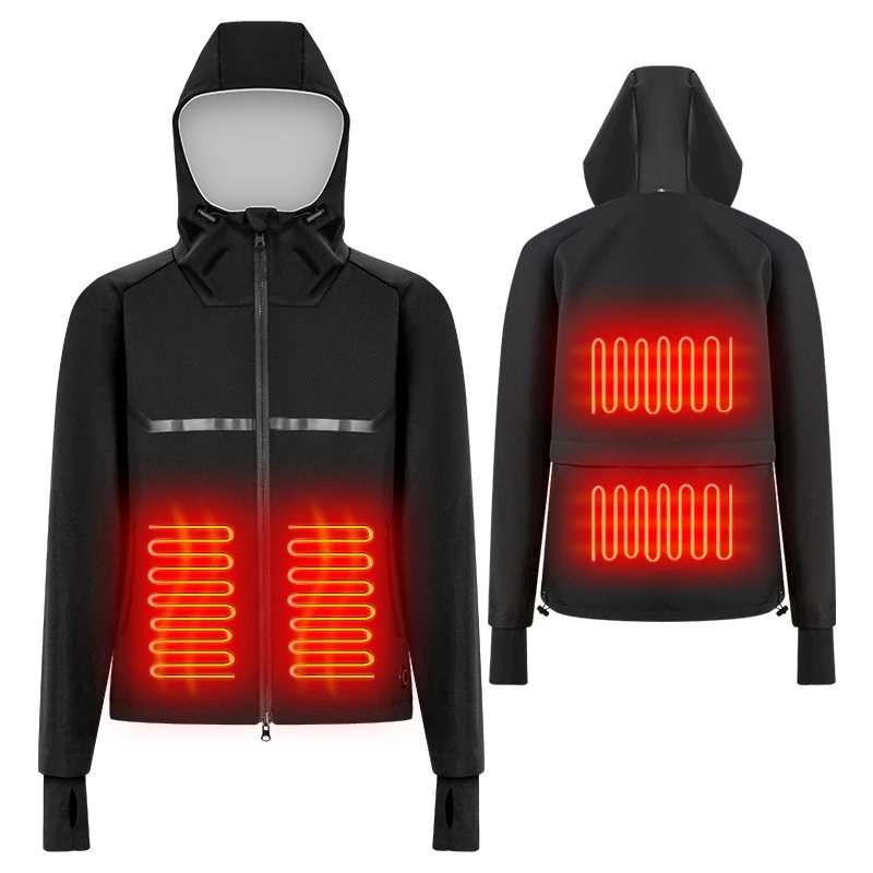 Wholesale USB Charging Ski Clothing Mens Heating Warm Hooded Coat Waterproof Outdoor Jackets