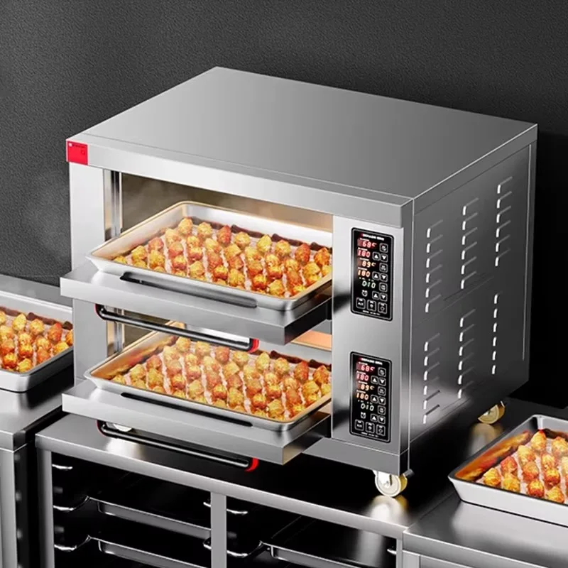 Commercial 3-layer electric oven for home and restaurant use for pizza, bread, and cake baking