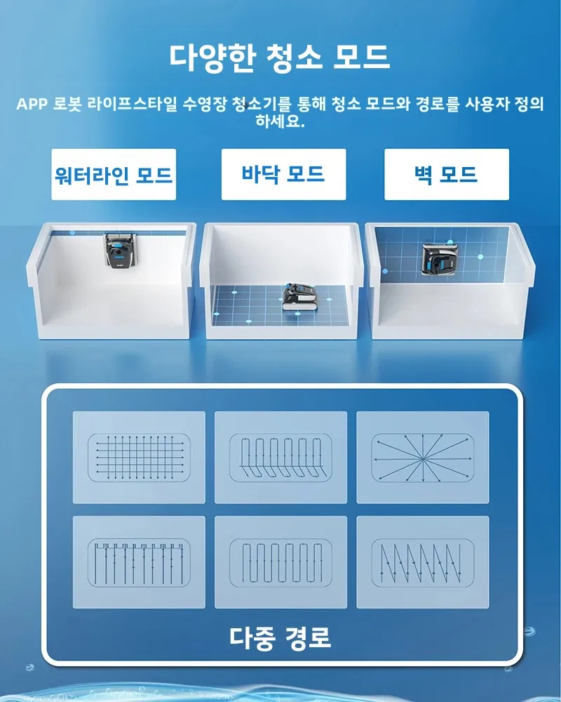 로봇 수영장 청소기 전기 30m 플로팅 케이블 WY450 대형 수영장용, 벽 모자이크 시멘트 타일, PVC, 200W 등반 가능