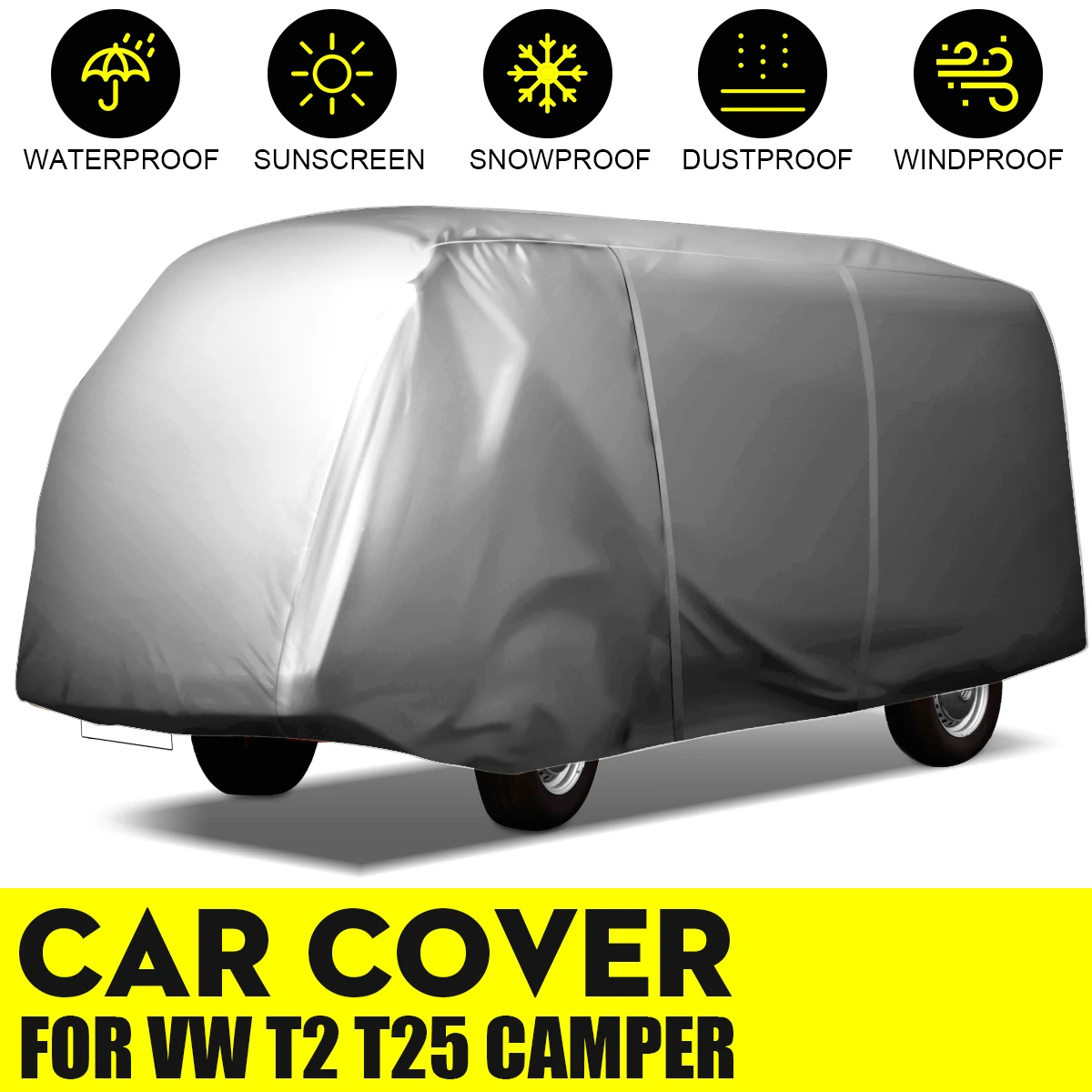 

For VW T2 T25 Camper Van Washable UV Resistant Waterproof Sunshade Breathable Full Car Cover Camper Full Body Cover Outdoor