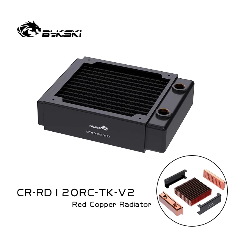 Bykski 120mm Copper Radiator 40mm Thick Computer Water Coolant Heat Sink Exchanger for 12cm Fan Dissipation CR-RD120RC-TK-V2